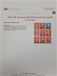 Lot of (9) 1932 US Caramel Presidential Cards