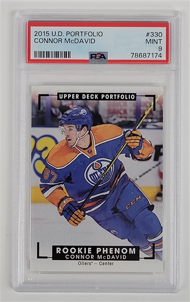 Connor McDavid 2015 Upper Deck Portfolio #330 Rookie Card PSA 9
