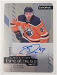 Connor McDavid 2021-22 Upper Deck Synergy Metal Cast For Greatness Signatures Card LE #2/25