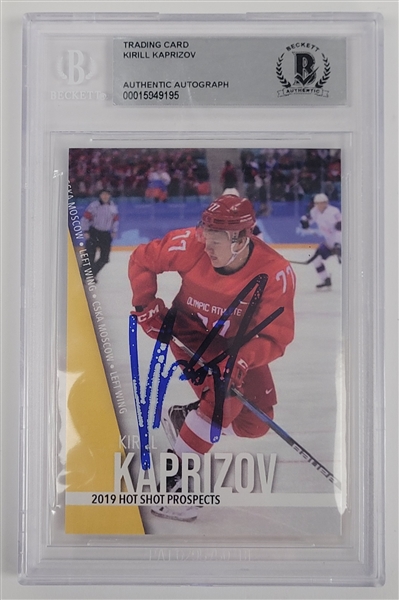 Kirill Kaprizov Autographed 2019 Hot Shot Prospects Card BGS