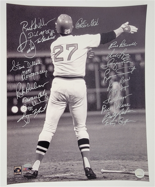 1975 Boston Red Sox Team Signed "Fisk Wave" 16x20 Photo Steiner