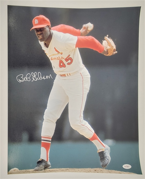 Bob Gibson Autographed 16x20 Photo JSA