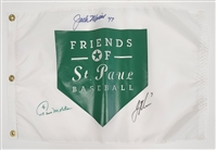 Joe Mauer, Paul Molitor, & Jack Morris Autographed Friends of St. Paul Golf Flag w/ Beckett LOA