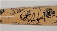 1991 Minnesota Twins Team Signed World Champions Bat w/ Puckett Beckett LOA