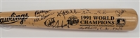 1991 Minnesota Twins Team Signed World Champions Bat w/ Puckett Beckett LOA