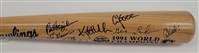 1991 Minnesota Twins Team Signed World Champions Bat w/ Puckett Beckett LOA