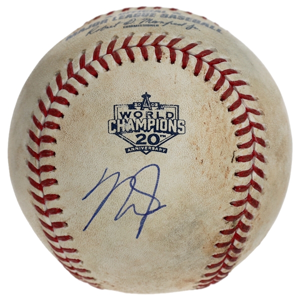 Mike Trout Game Used & Autographed Baseball from 05-06-22 Nationals @ Angels MLB