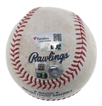 Aaron Judge Autographed Game Used Baseball Hit For a Double With This Actual Ball 05-20-24 Fanatics & MLB Authentication