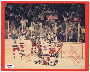 Herb Brooks & Dave Silk Autographed Magazine 7.5 x 9 Photo PSA/DNA COA