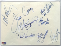 Herb Brooks Autographed 1980 US Olympic Hockey Team Signed 8x6 Cut w/ 9 Signatures PSA/DNA Encapsulated