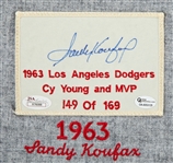 Sandy Koufax Autographed LA Dodgers Mitchell & Ness Cooperstown Collection Flannel Jersey LE #149/169 JSA & Beckett/BAS