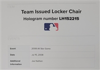 Joe Nathan's 2008 All-Star Game Locker Room Chair Signed by Joe Nathan & Justin Morneau MLB