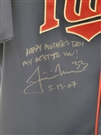 Justin Morneau 2007 Minnesota Twins Game Used & Autographed Mother's Day Jersey MLB w/ Twins LOA