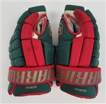 Mikko Koivu 2011-12 Minnesota Wild Game Used Gloves w/ Wild LOA