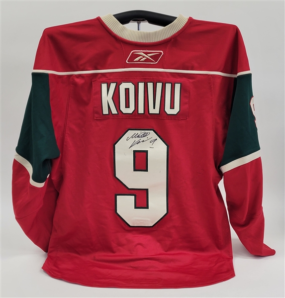 Mikko Koivu 2008-09 Minnesota Wild Game Used & Autographed Jersey w/ Wild LOA