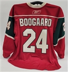 Derek Boogaard 2009-10 Minnesota Wild Game Used Red Set 3 Jersey w/ Wild LOA