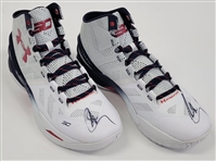 Steph Curry Autographed Under Armour Basketball Shoes w/ JSA LOAs