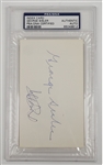 Ichiro Suzuki & George Sisler Dual Autographed Index Card PSA/DNA Slabbed