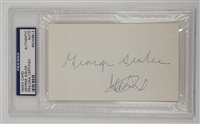 Ichiro Suzuki & George Sisler Dual Autographed Index Card PSA/DNA Slabbed