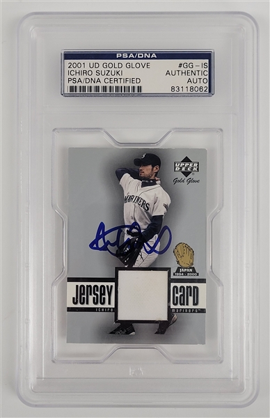 Ichiro Suzuki Autographed 2001 Upper Deck Gold Glove Card PSA/DNA Authentic