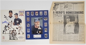 Don Mattingly Autographed Lot of (2) - 1997 Commemorative Program & Stat Sheet From Don Mattingly Day
