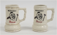 Lot of (2) 1957 & 1958 Milwaukee Braves Champion Mini Mugs
