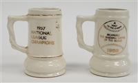 Lot of (2) 1957 & 1958 Milwaukee Braves Champion Mini Mugs