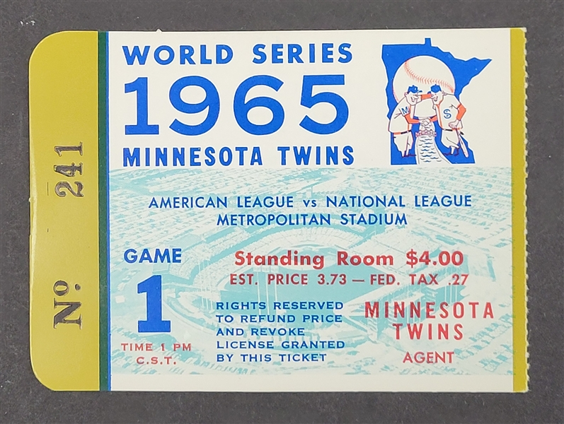 1965 World Series Game 1 Ticket