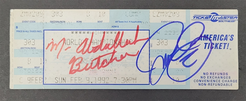 Abdullah "The Butcher" vs. Cactus Jack Dual Autographed 1992 Cage Match Ticket