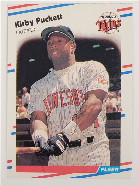 Kirby Puckett Autographed 1988 Fleer #19 Card JSA