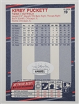 Kirby Puckett Autographed 1988 Fleer #19 Card JSA