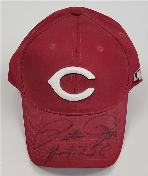 Pete Rose Autographed & Inscribed Cincinnati Reds Hat