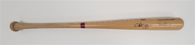 Chipper Jones & Tom Glavine Dual Autographed Rawlings Bat JSA