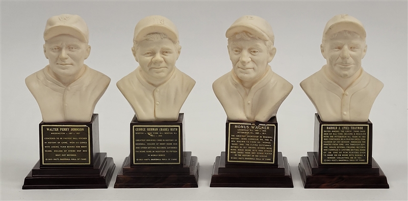 Lot of 4 Baseball Hall of Fame Busts w/ Babe Ruth
