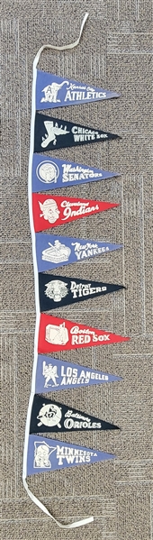 Vintage Baseball Mini Pennant Display