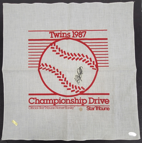 Kirby Puckett Autographed 1987 Minnesota Twins Homer Hanky PSA/DNA