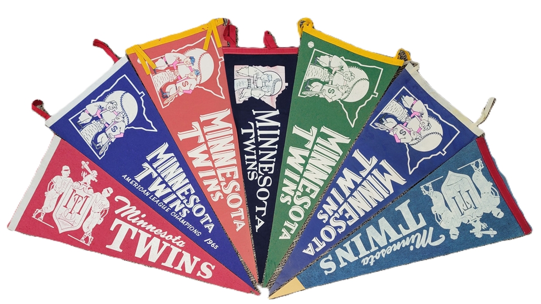 Lot of 7 Vintage Minnesota Twins Pennants