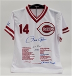 Pete Rose Autographed & Multi-Inscribed Custom Stat Jersey LE #175/500