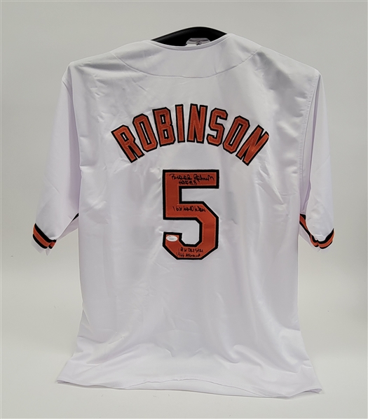 Brooks Robinson Autographed & Multi-Inscribed Custom Jersey JSA