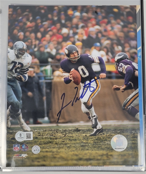 Lot of 6 Minnesota Sports Autographed 8x10 Photos w/ Fran Tarkenton Beckett