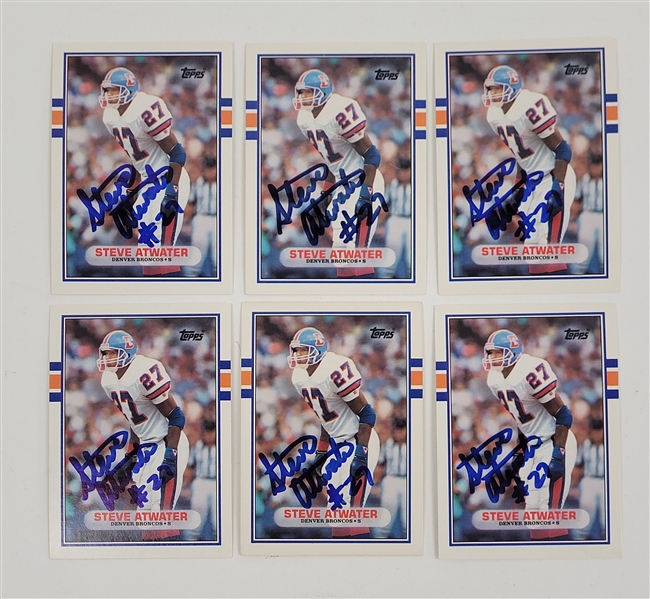 Lot of 6 Steve Atwater Autographed Cards