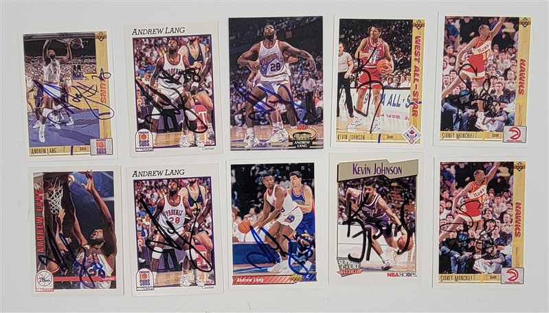 Lot of 10 Autographed Basketball Cards w/ Sidney Moncrief
