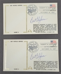 Lot of 2 Bert Blyleven Autographed 1987 World Series Game 2 Cachets
