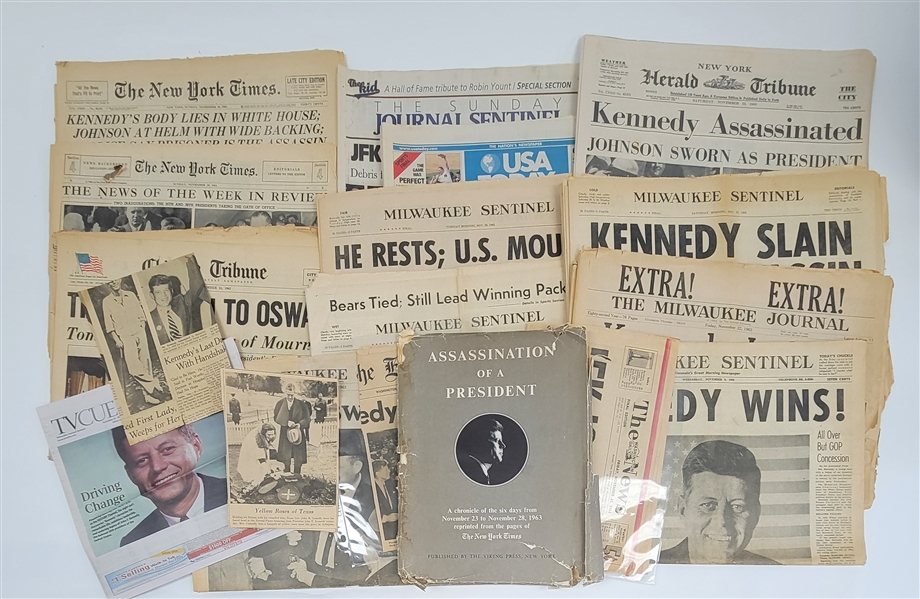 Vintage John F. Kennedy Newspaper Collection
