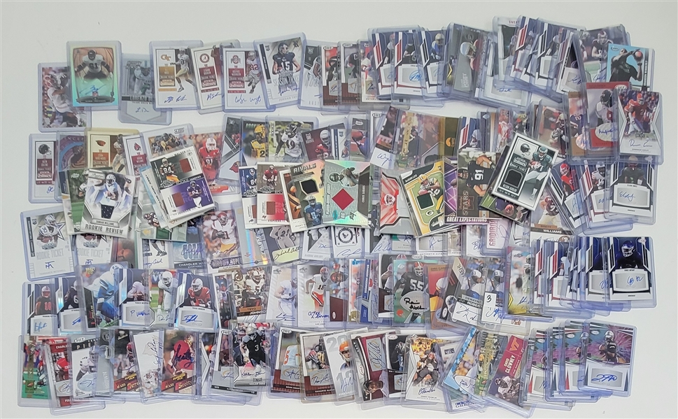Extensive Autographed NFL Rookie Card & Game Used Card Collection