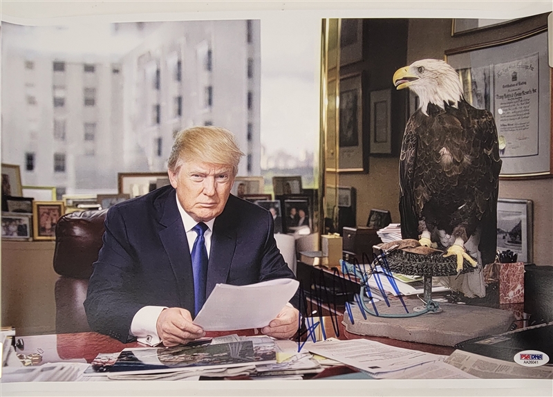 Donald Trump Autographed 12x18 Photo PSA/DNA