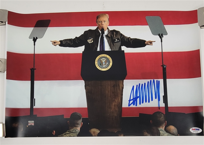 Donald Trump Autographed 12x18 Photo PSA/DNA