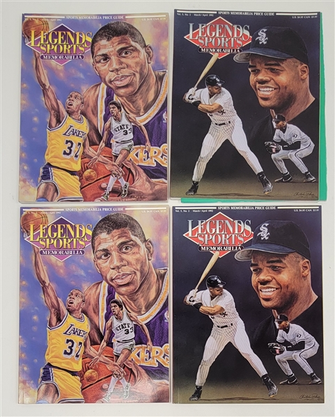 Lot of 4 Legends Magazines w/ Magic Johnson & Frank Thomas