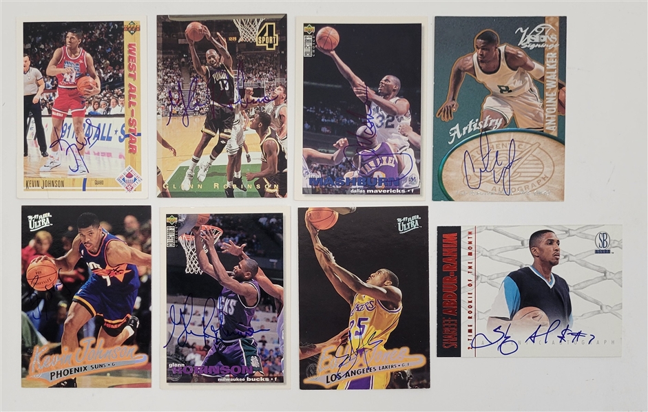NBA Lot of 8 Autographed Scoreboard Basketball Insert Cards 