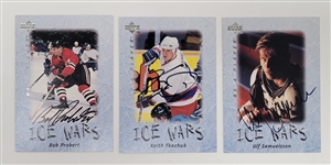 NHL Lot of 3 Signed Ice War Hockey Cards 